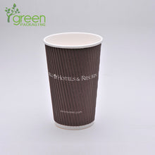 Load image into Gallery viewer, luckypack 16oz vertical ripple paper cup