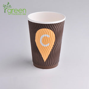 luckypack 16oz s ripple paper cup
