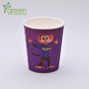 luckypack 12oz vertical ripple paper cup