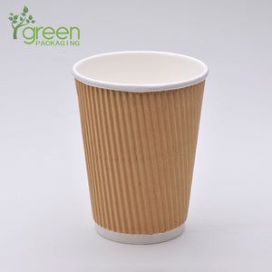 luckypack 16oz vertical ripple paper cup