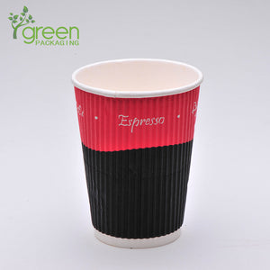 luckypack 12oz vertical ripple paper cup