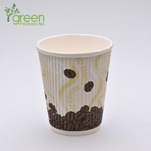 Load image into Gallery viewer, luckypack 10oz vertical ripple paper cup