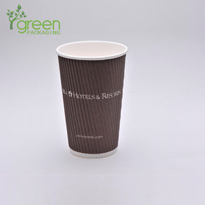 luckypack 10oz vertical ripple paper cup
